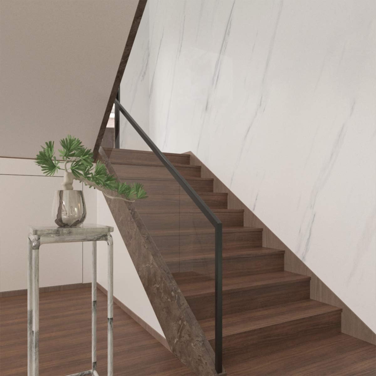 Papel tapiz grande de granito de mármol blanco grueso, 24 x 354 pulgadas, impermeable, adhesivo autoadhesivo para muebles, papel de contacto,