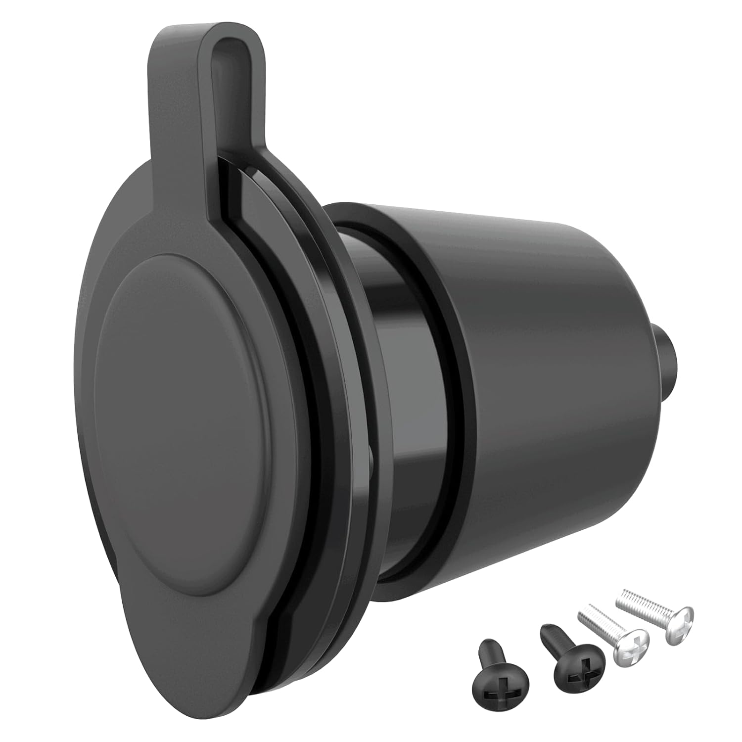Toma de corriente con bridas, NEMA 5-15 15 Amp Toma de corriente con brida de hoja recta con tapas, listado cUL, 120-125 voltios, 2 polos-3 cables,