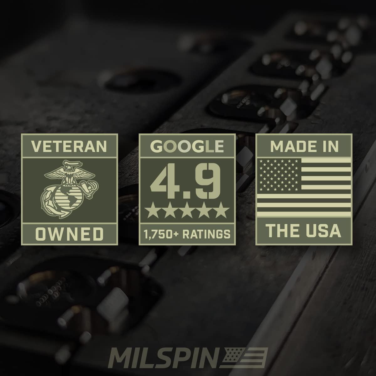 Milspin Placa trasera deslizante grabada CNC compatible con Glock Gen 1-5, modelos G17 19 21 22 23 24 26 27 29 30 31 32 34 35 36 37 38 39 40 41