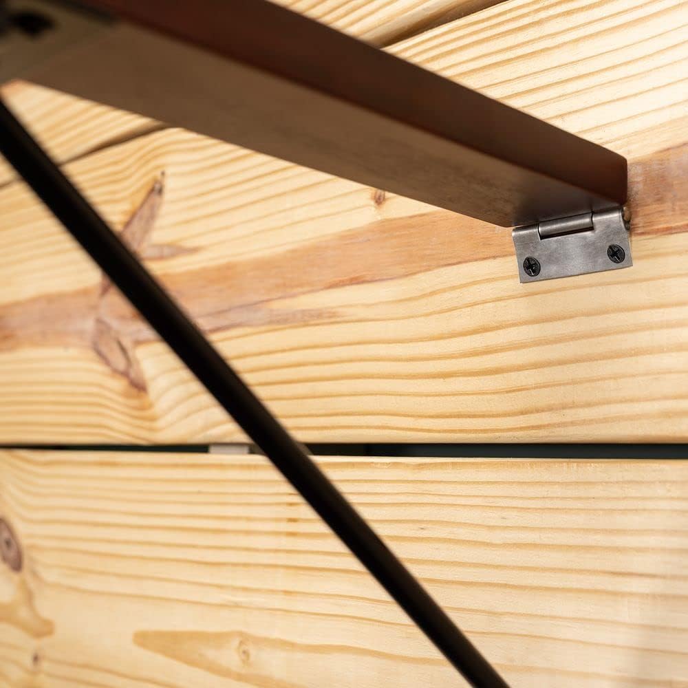 EASY-UP Estante plegable de madera para montar en la pared, color marrón medio, práctico diseño plegable, se adapta a sillas inglesas y de doma