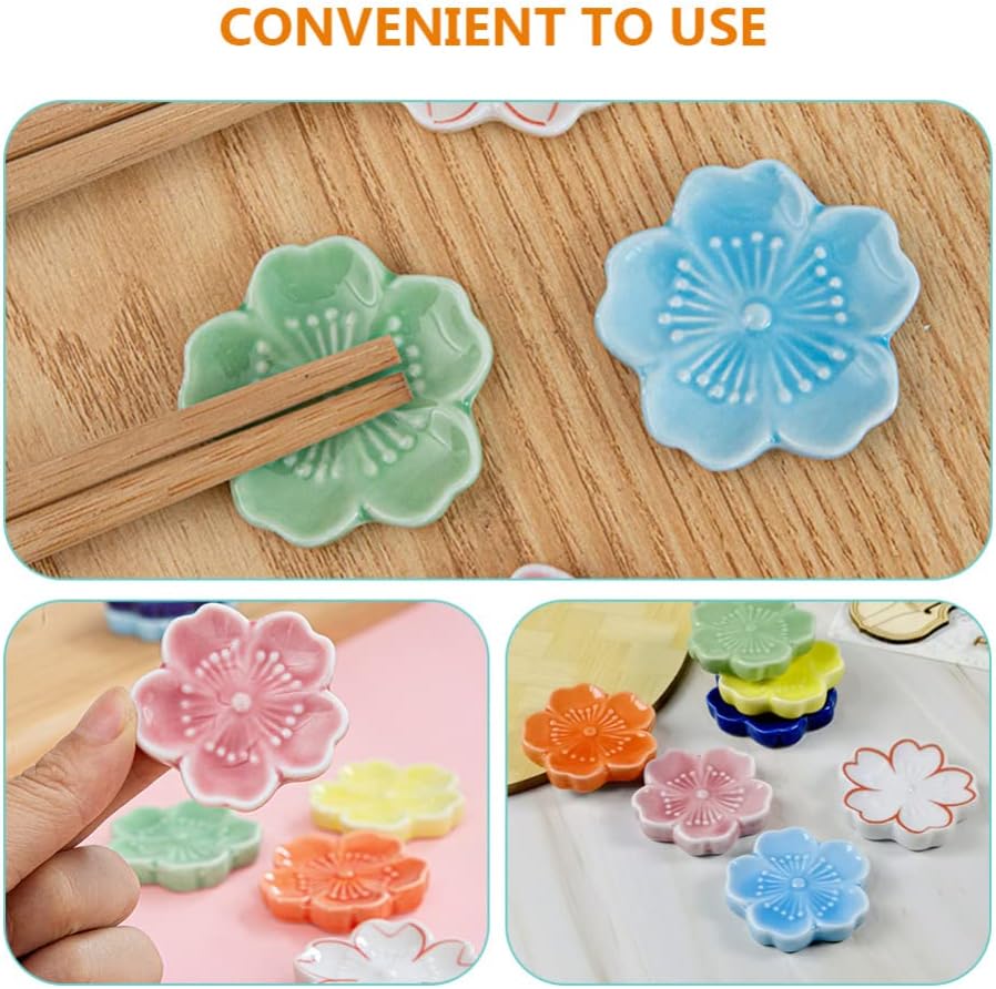 Cabilock Soporte para palillos de cerámica, 7 uds, soporte para palillos de cerámica, soporte para palillos, estilo japonés, soporte para palillos,