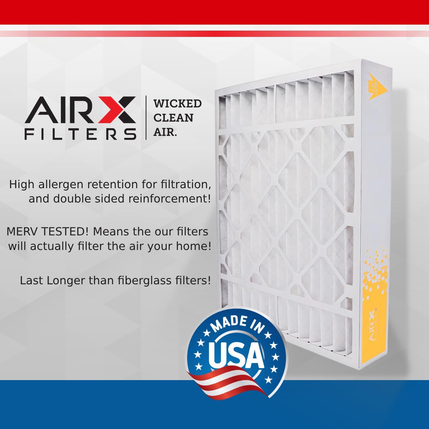 AIRX FILTERS Filtro de aire limpio de 20x25x4 MERV 8 Filtro de horno Paquete de 2 filtros AC HVAC