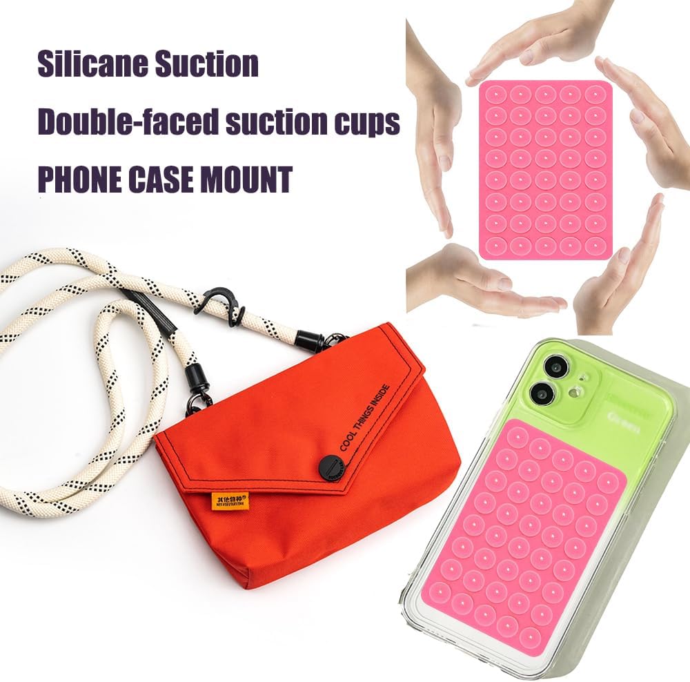 Funda de silicona con succión para teléfono (funda compatible con iPhone y Android, soporte de accesorios de teléfono manos libres para selfies y