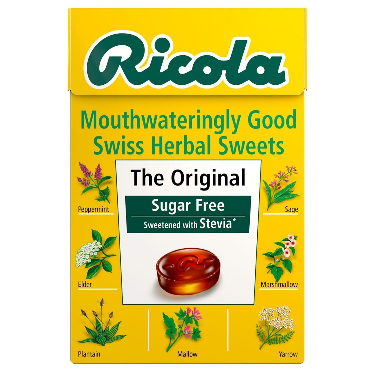 Ricola Edulcorado sin azúcar original con Stevia 1.59oz