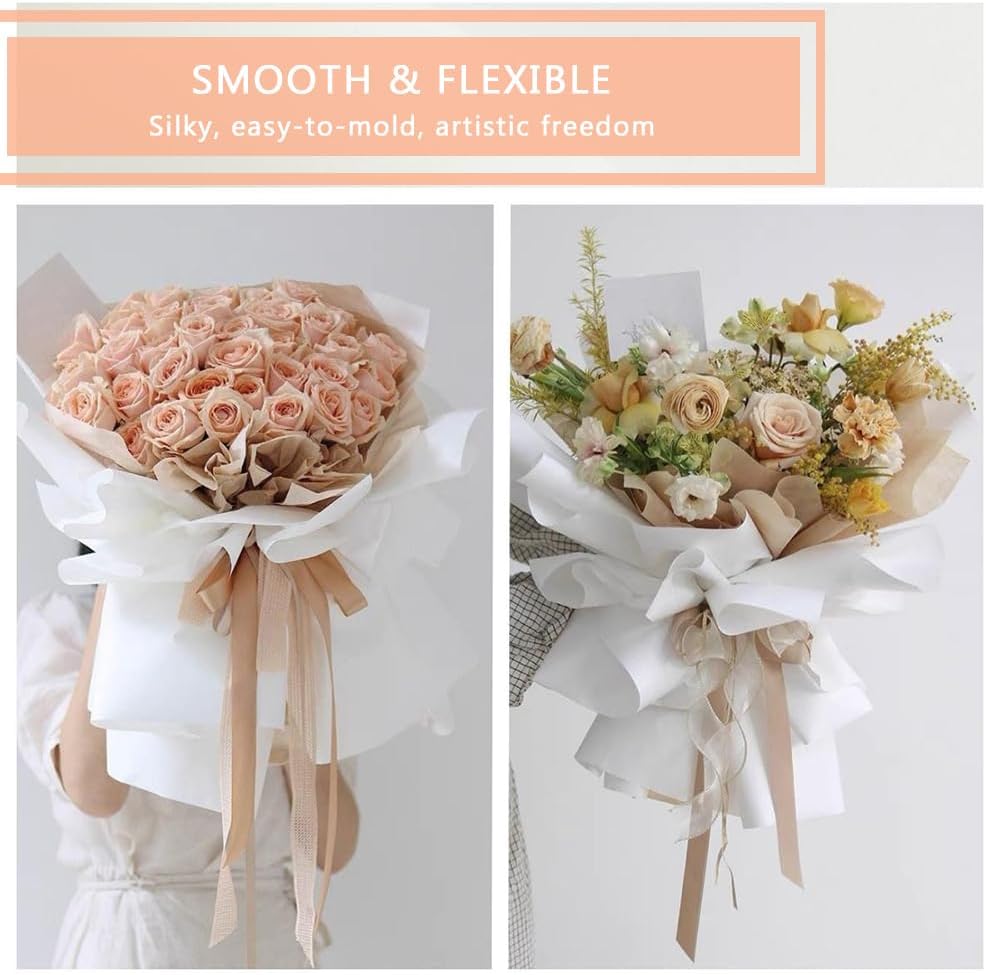 BBJ WRAPS Papel de regalo de flores translúcido para floristería, papel de regalo resistente al agua y duradero para arreglos florales en el día de