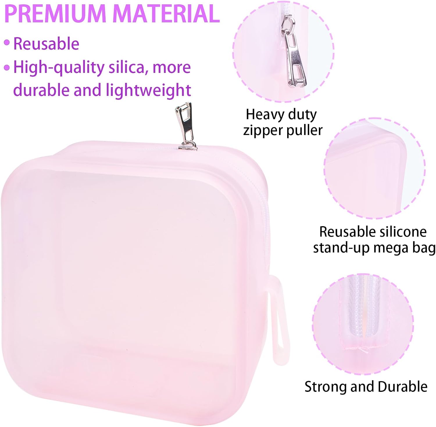 CEYAZYE Bolsas de maquillaje transparentes de silicona, bolsas de viaje portátiles para artículos de tocador, bolsa de aseo de viaje con