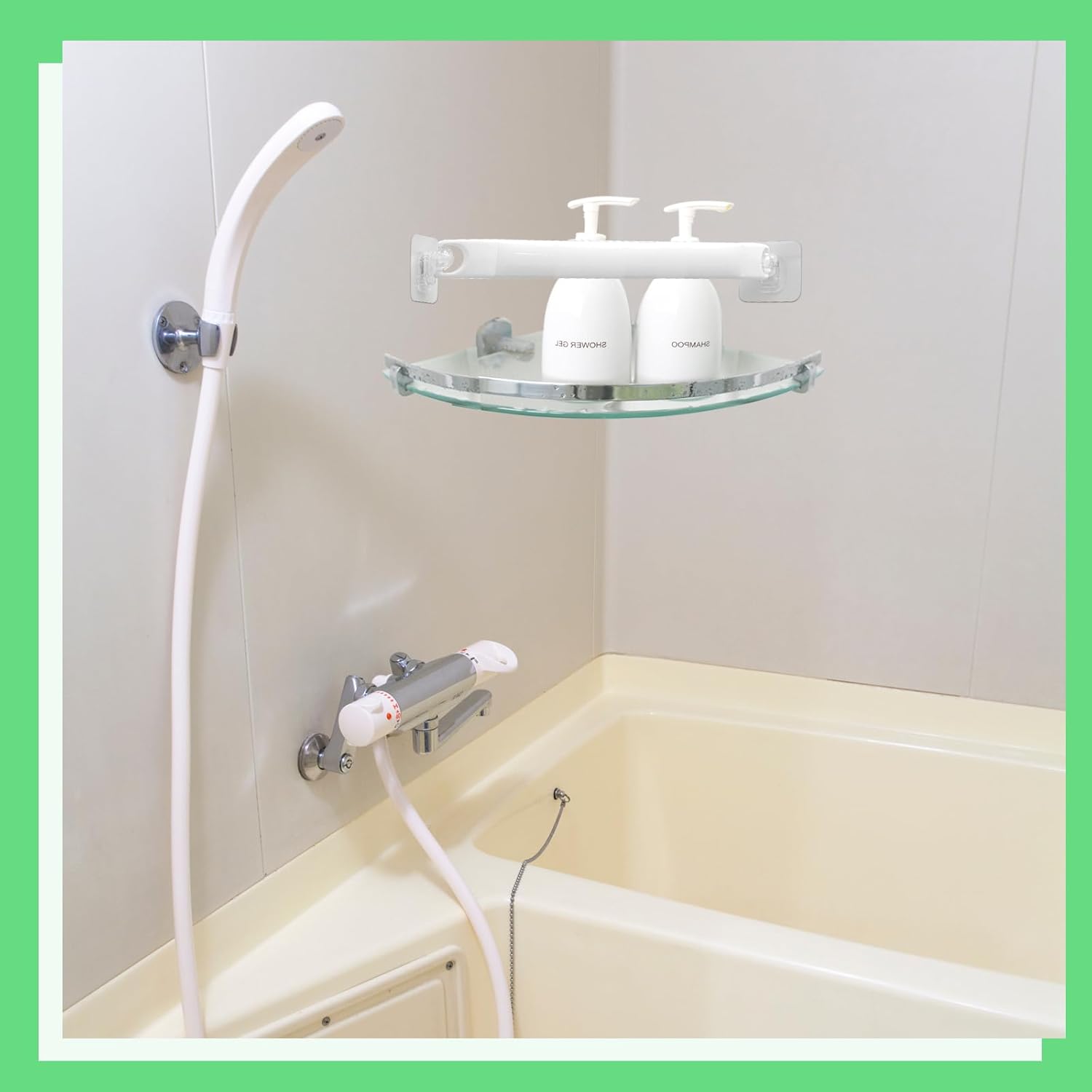 2 piezas de barra de almacenamiento de esquina blanca para ducha, remolques de viaje, cámper, accesorios para colgar en el interior, artículos de