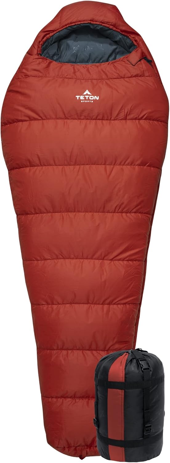TETON Sports LEEF Saco de dormir ultraliviano, estilo momia, saco de compresión incluido.