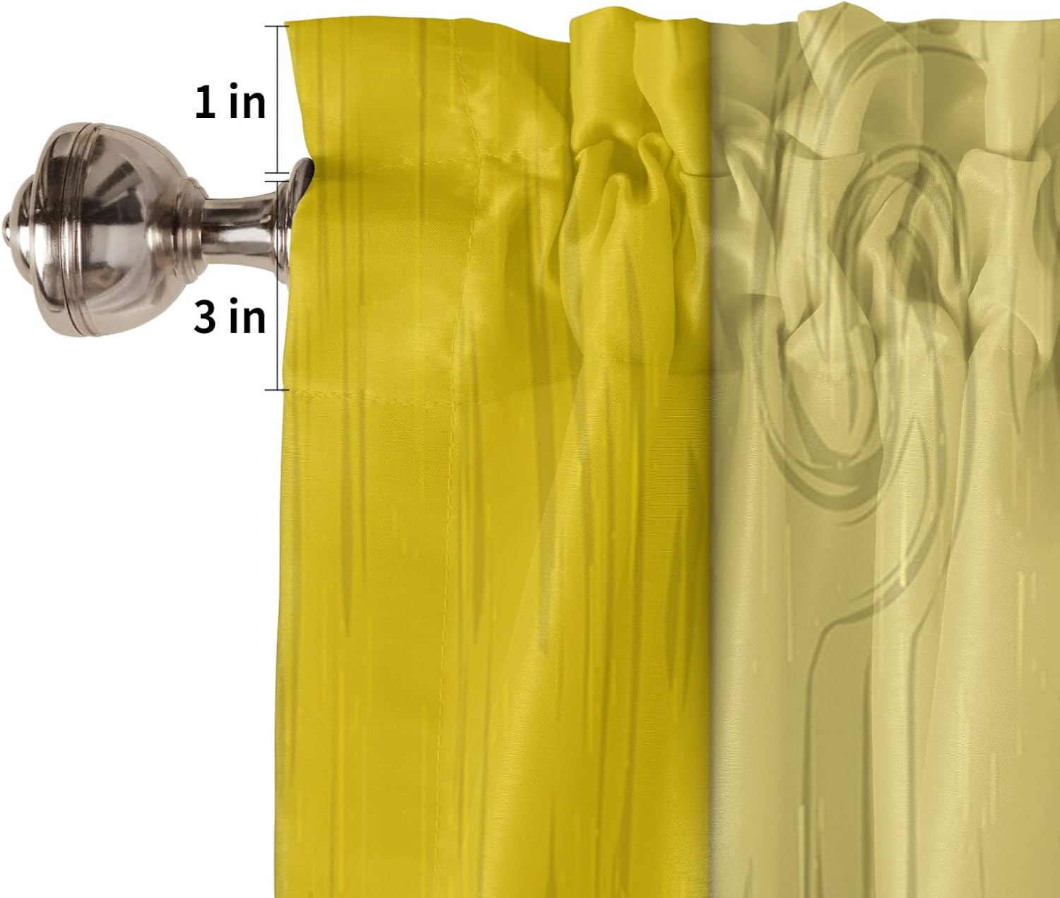 Cortina de cenefa para ventana, retro, rayas amarillas y grises, cenefa de ventana con bolsillo para barra, cenefa de ventana para cocina, sala de
