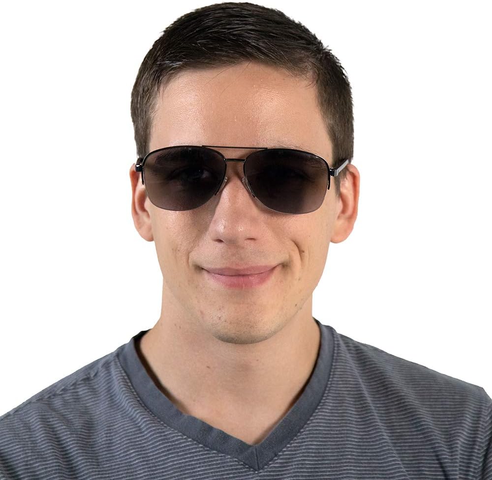 VITENZI Anzio – Gafas de sol con lectores para hombres y mujeres, lentes de lectura de aviador tintados con sol integrados