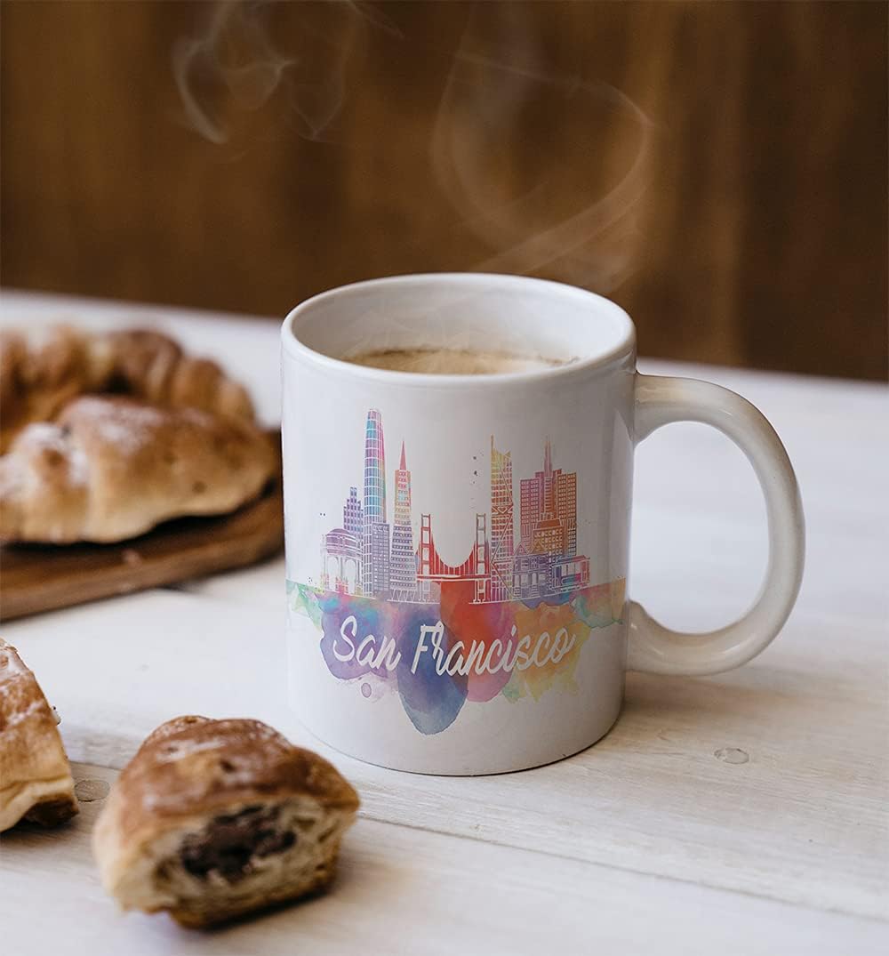 Regalos y recuerdos de San Francisco California, tazas de café, regalos de graduación de San Francisco para él, vasos únicos, taza de cerámica de 11
