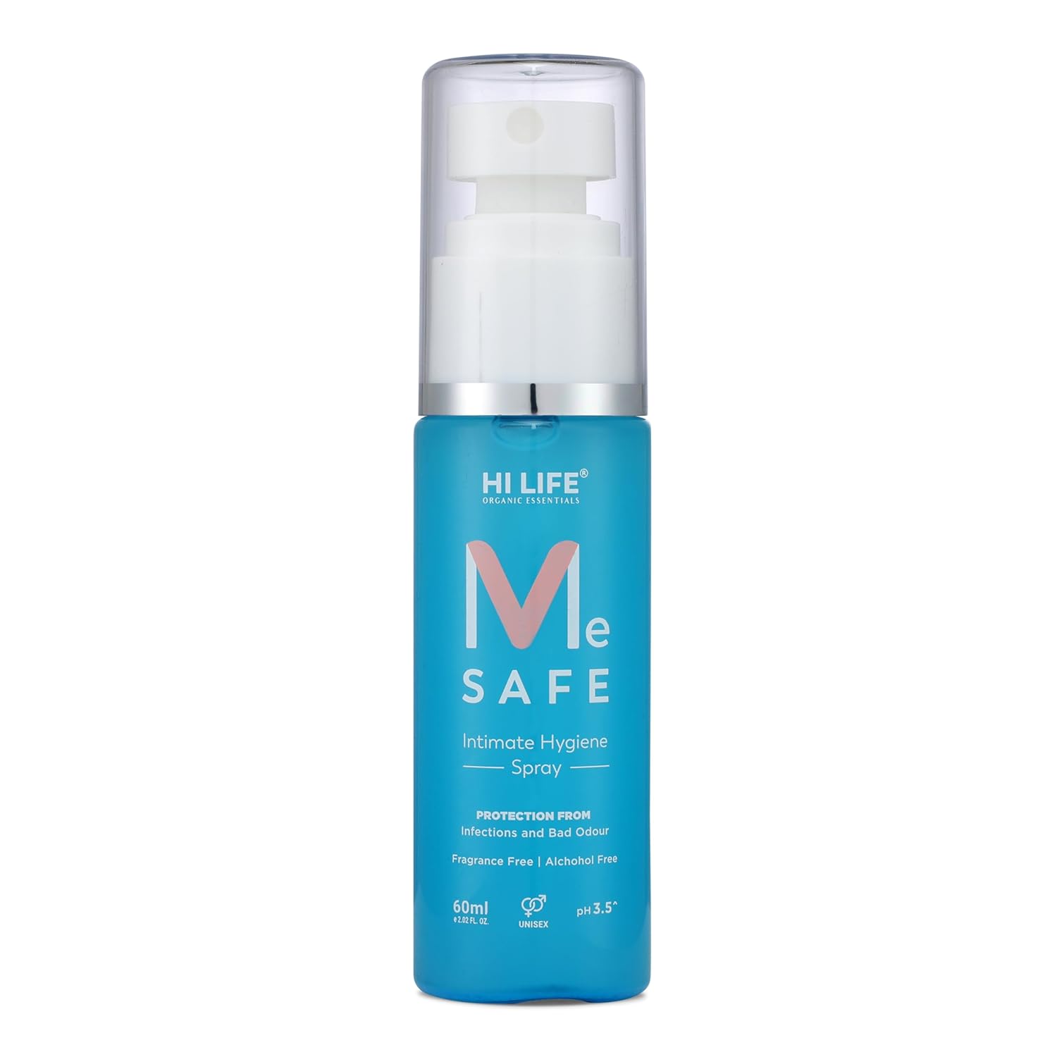 Hi Life Me SAFE – Spray íntimolavado  Higiene femenina para mujeres enriquecida con gluconato de zinc  Antifúngico y antibacteriano evita picazón