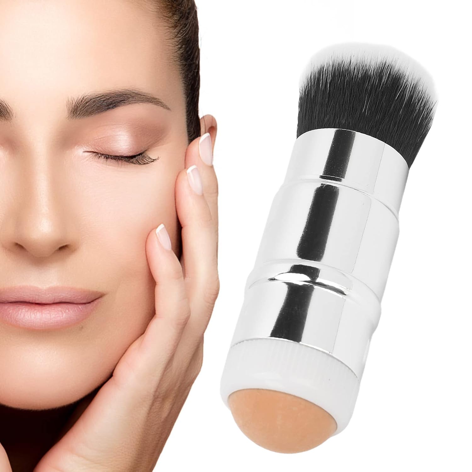 Rodillo absorbente de aceite facial 2 en 1, bola de piedra rodante resistente a la piedra volcánica, herramienta de control de piel grasa facial,