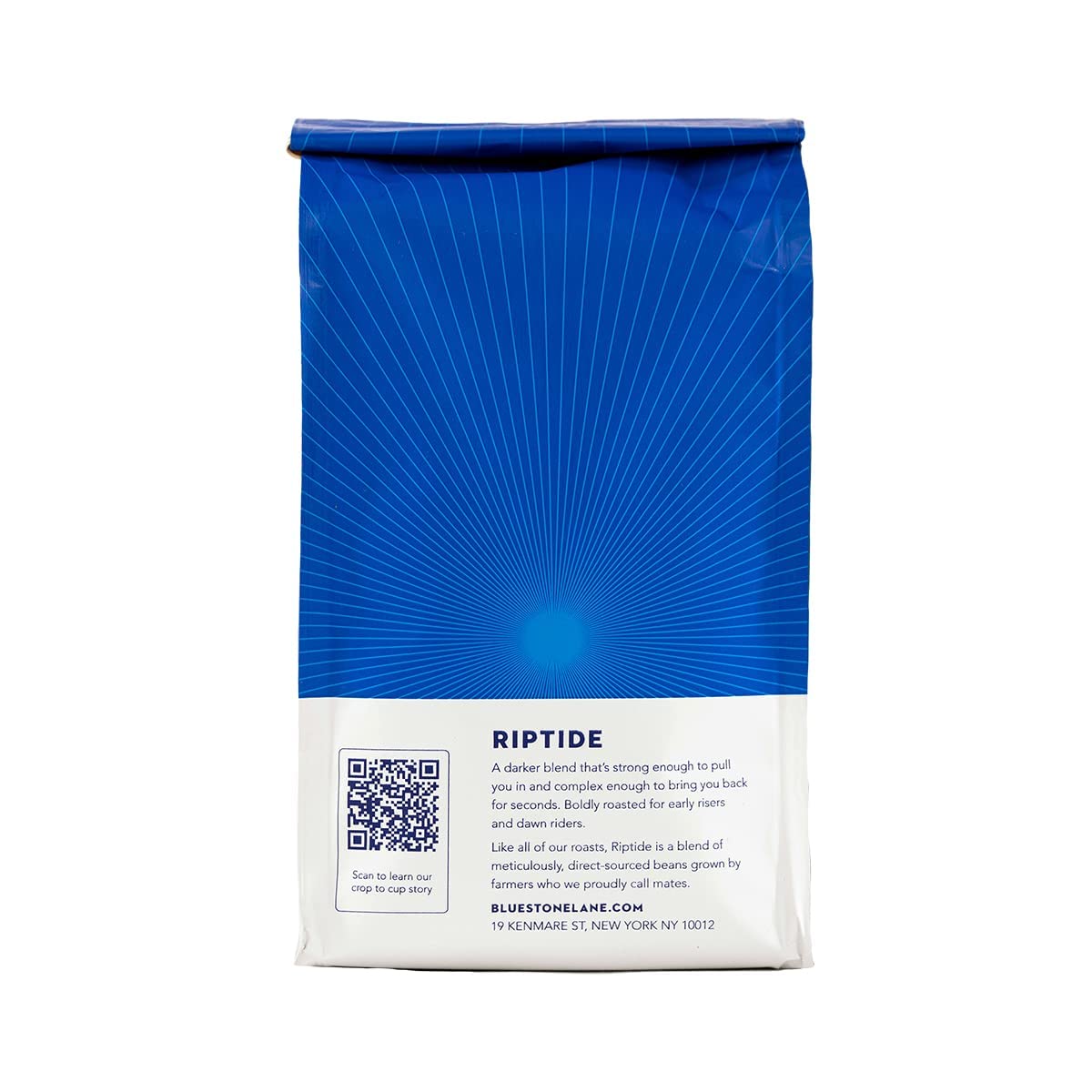 Bluestone Lane Granos de café, expreso Riptide, tostado oscuro, grano entero, bolsa de 12 onzas