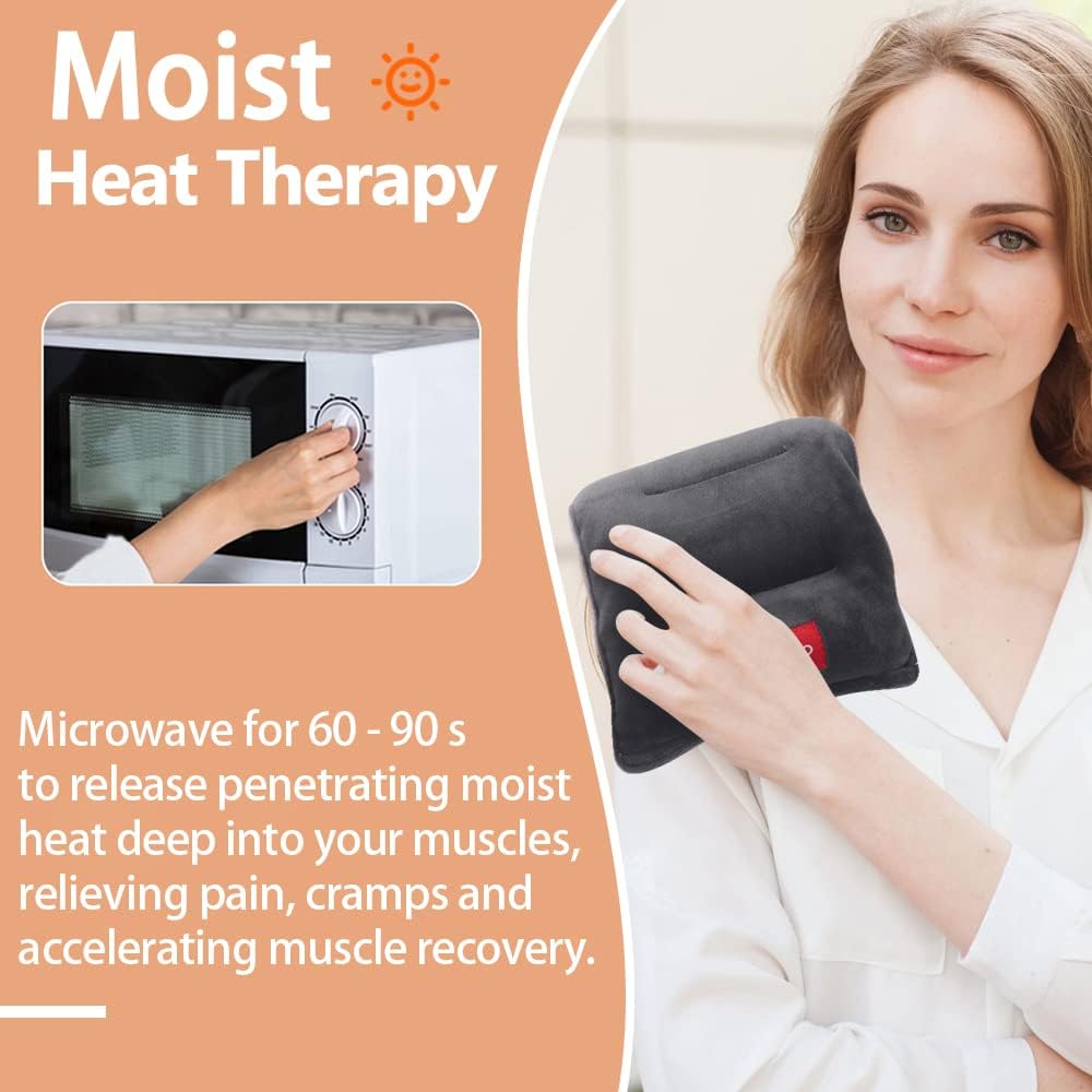 Comfheat Almohadilla térmica húmeda para microondas de 6 x 11 pulgadas, paquete de calor de lavanda para aliviar el dolor, cuello, hombro, rodilla,