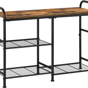 OYEAL Organizador de zapatos para entrada, banco de zapatos independiente con organizador de botas, organizador rústico de almacenamiento de zapatos OYEAL Organizador de zapatos para entrada, banco de zapatos independiente con organizador de botas, organizador rústico de almacenamiento de zapatos