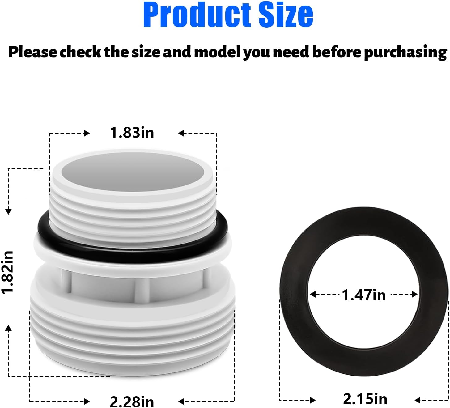 Adaptadores de conversión de manguera de 1.575 in a 1 12 pulgadas 4560 – Kit de conversión de manguera de filtro compatible con Intex Hayward