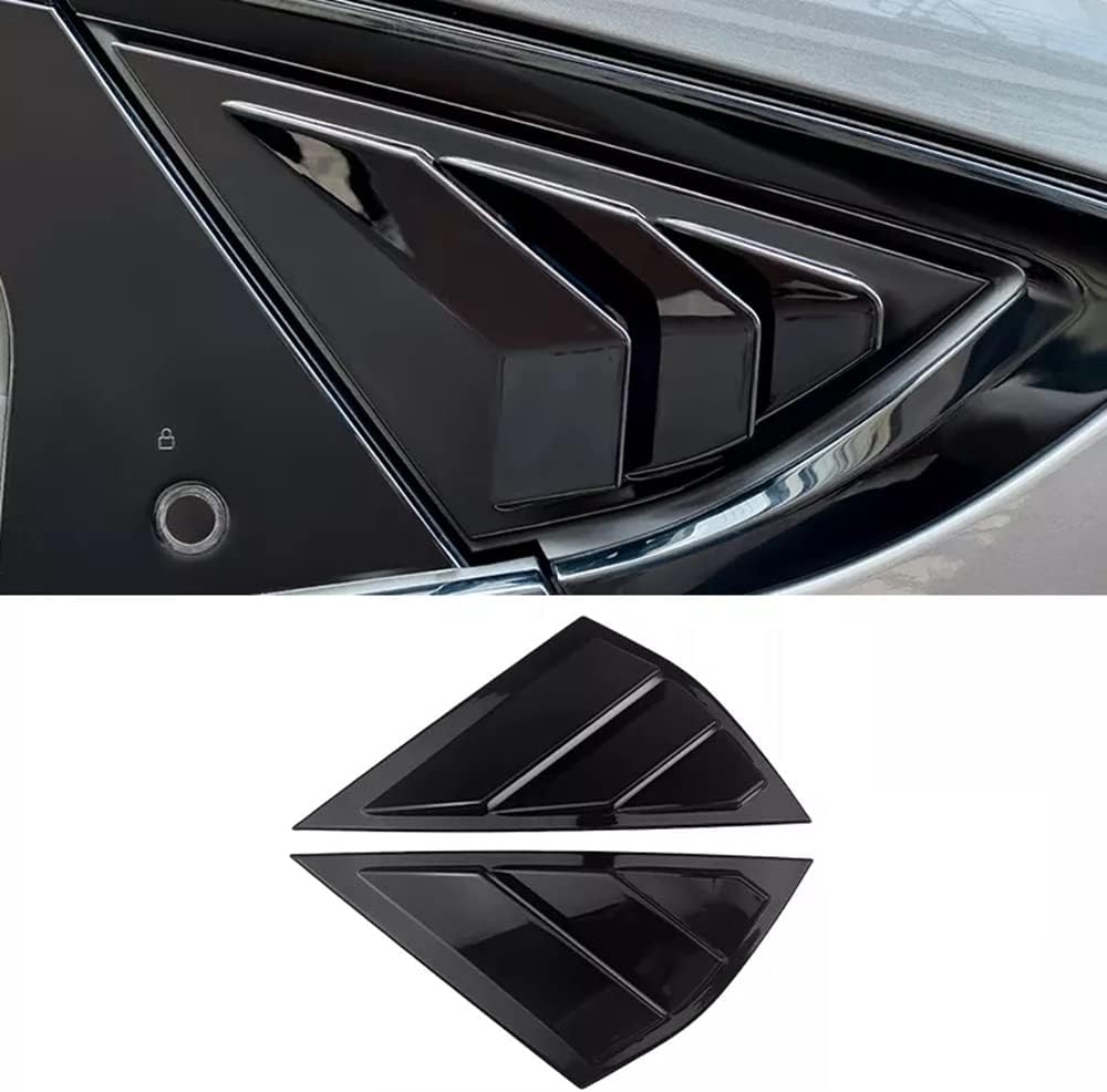 MACHSWON 2 fundas para rejillas de ventana lateral trasera para Mustang Mach-E 2021-2022 (negro brillante)