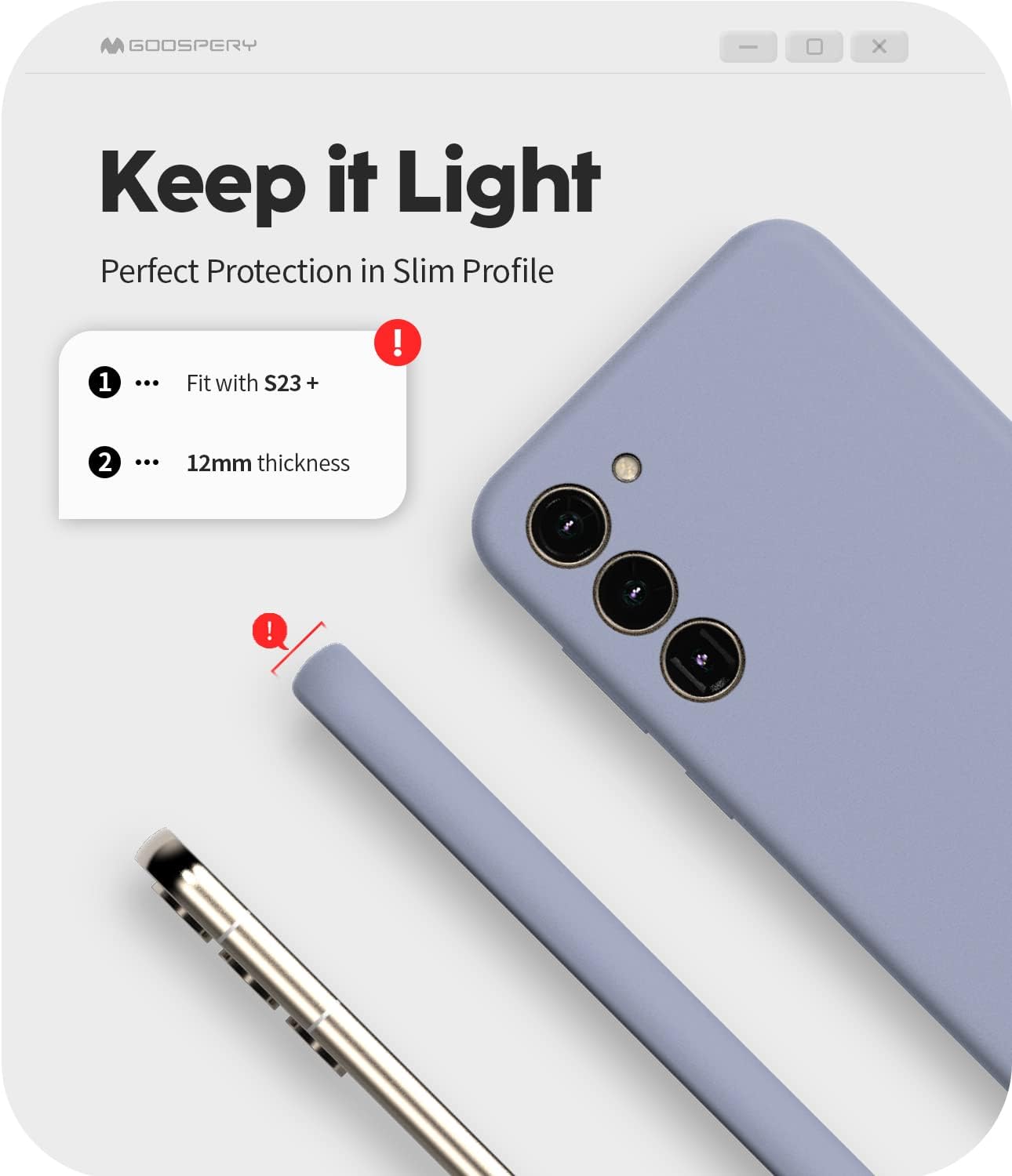 GOOSPERY Funda de silicona líquida diseñada para Galaxy S23 Plus, sedosa, suave al tacto, protección de cuerpo completo, a prueba de golpes, con