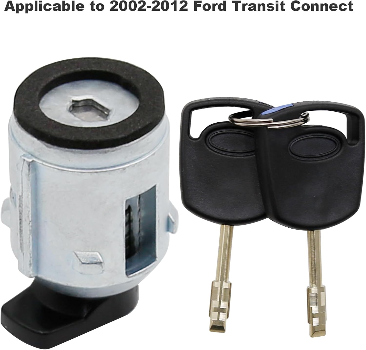 Kit de reparación de cilindro de cerradura de puerta de combustible con 2 llaves de repuesto para Ford Transit Connect 2002-2012 2S6Z-5828624-A