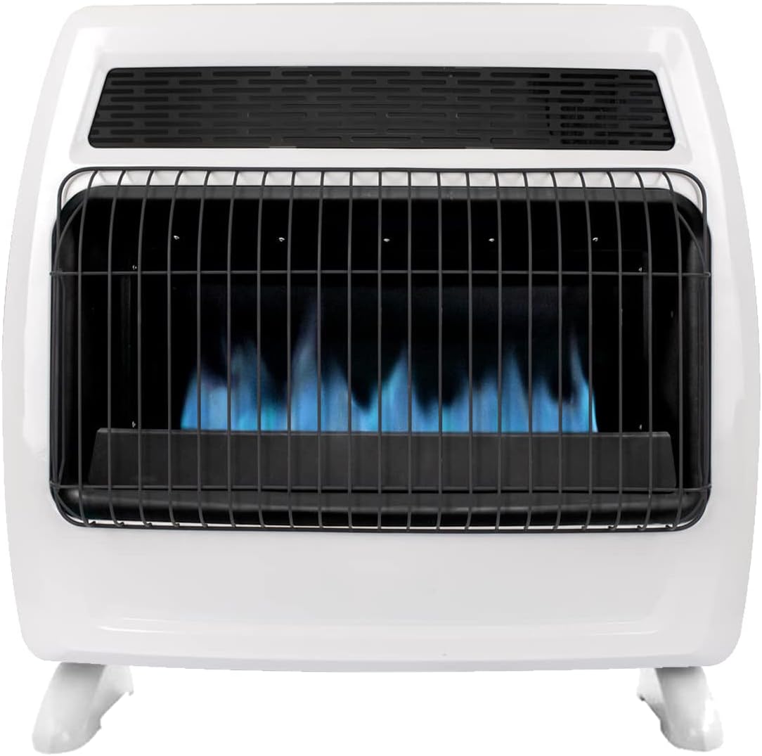 Calentadores de pared de gas natural de 30,000 BTU para uso en interiores, llama azul, sin ventilación, con patas base