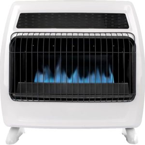 Calentadores de pared de gas natural de 30,000 BTU para uso en interiores, llama azul, sin ventilación, con patas base Calentadores de pared de gas natural de 30,000 BTU para uso en interiores, llama azul, sin ventilación, con patas base
