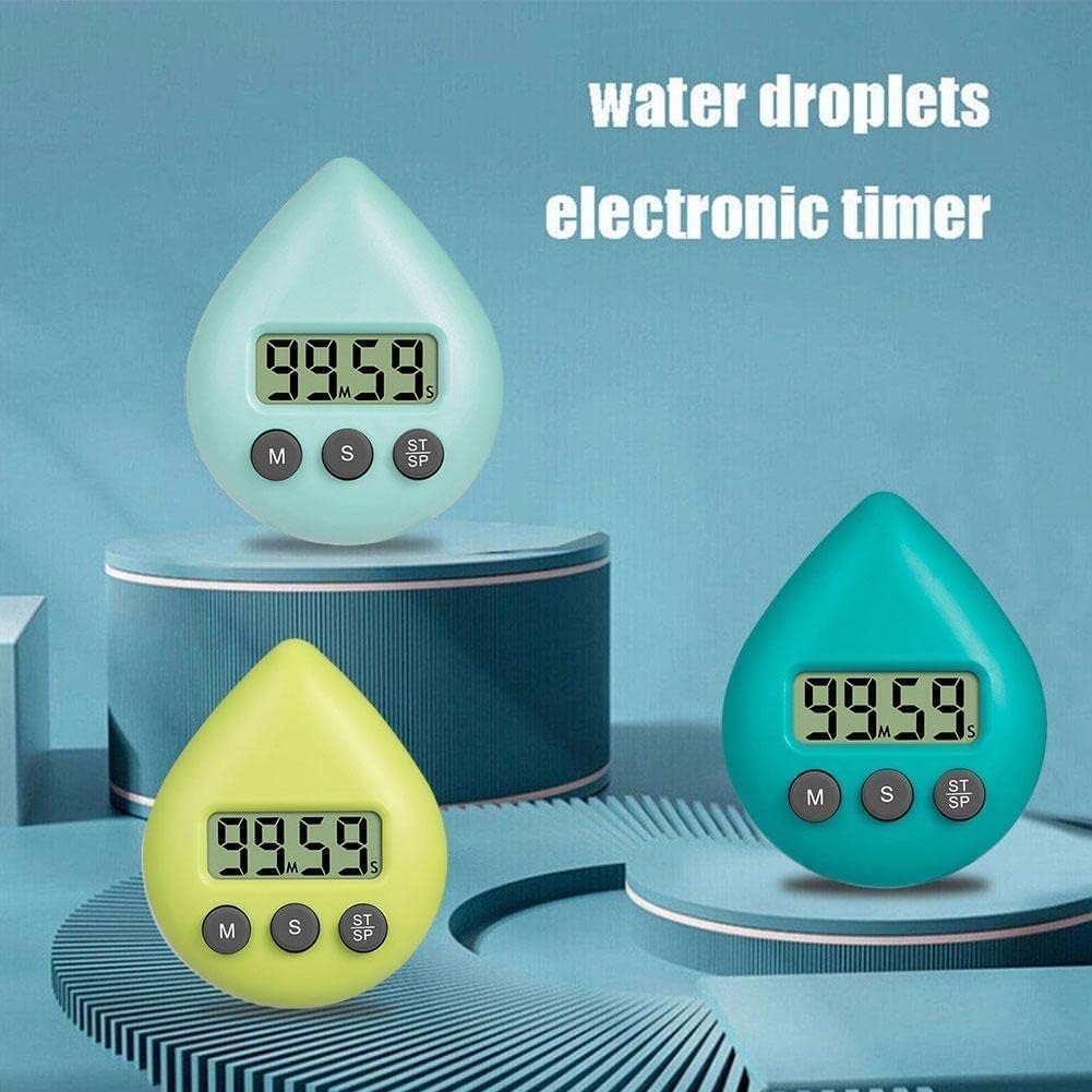 Temporizador de ducha verde de 2 piezas para niños y adultos, reloj de ducha digital con temporizador, temporizador impermeable con alarma y