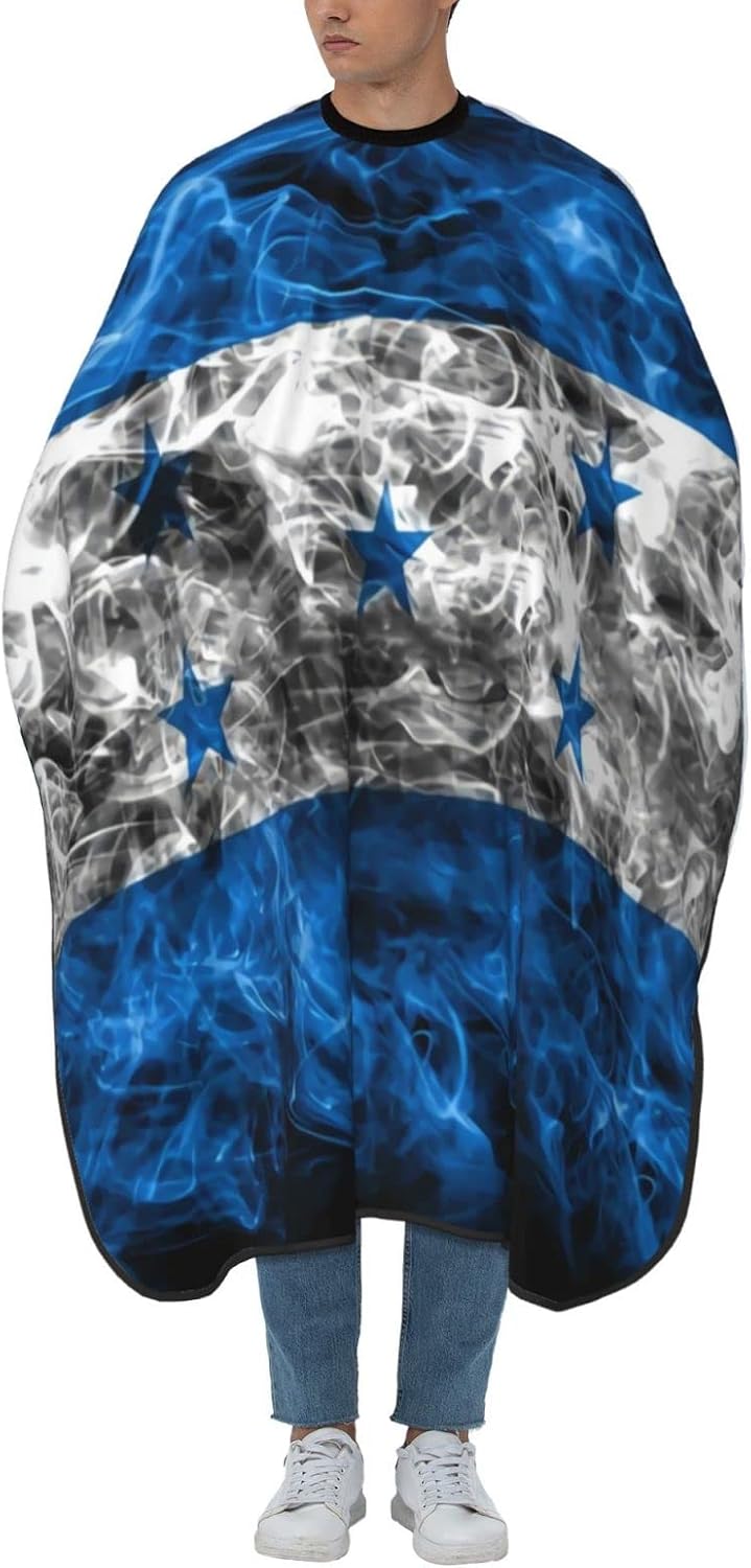 Capa de peluquería profesional de peluquería con bandera de Honduras, capa de corte de pelo impermeable con cierre de presión ajustable, delantal de