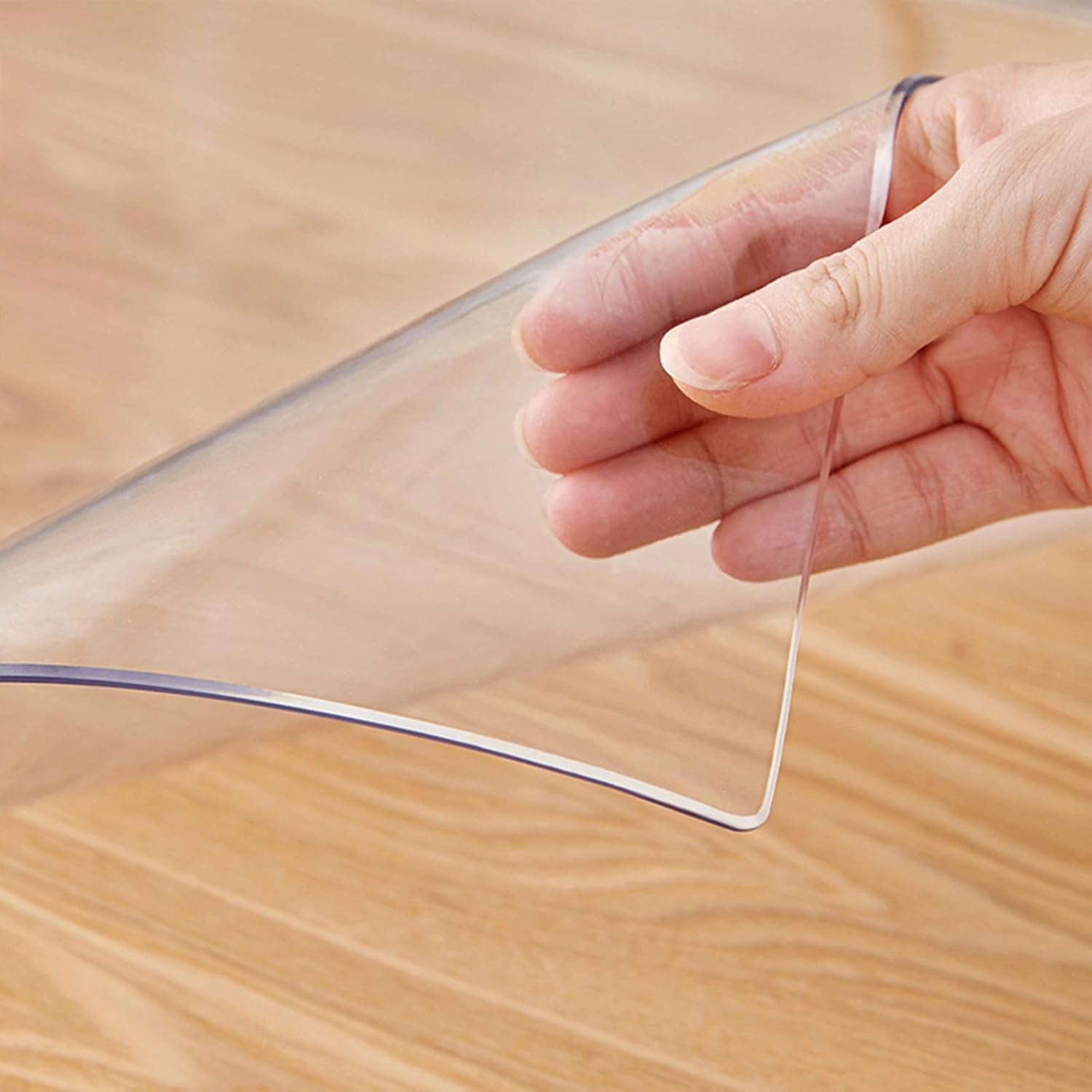 Protector transparente de PVC para mesa, impermeable, a prueba de aceite, cubierta de plástico grueso para mesa de comedor de 0.079 pulgadas,