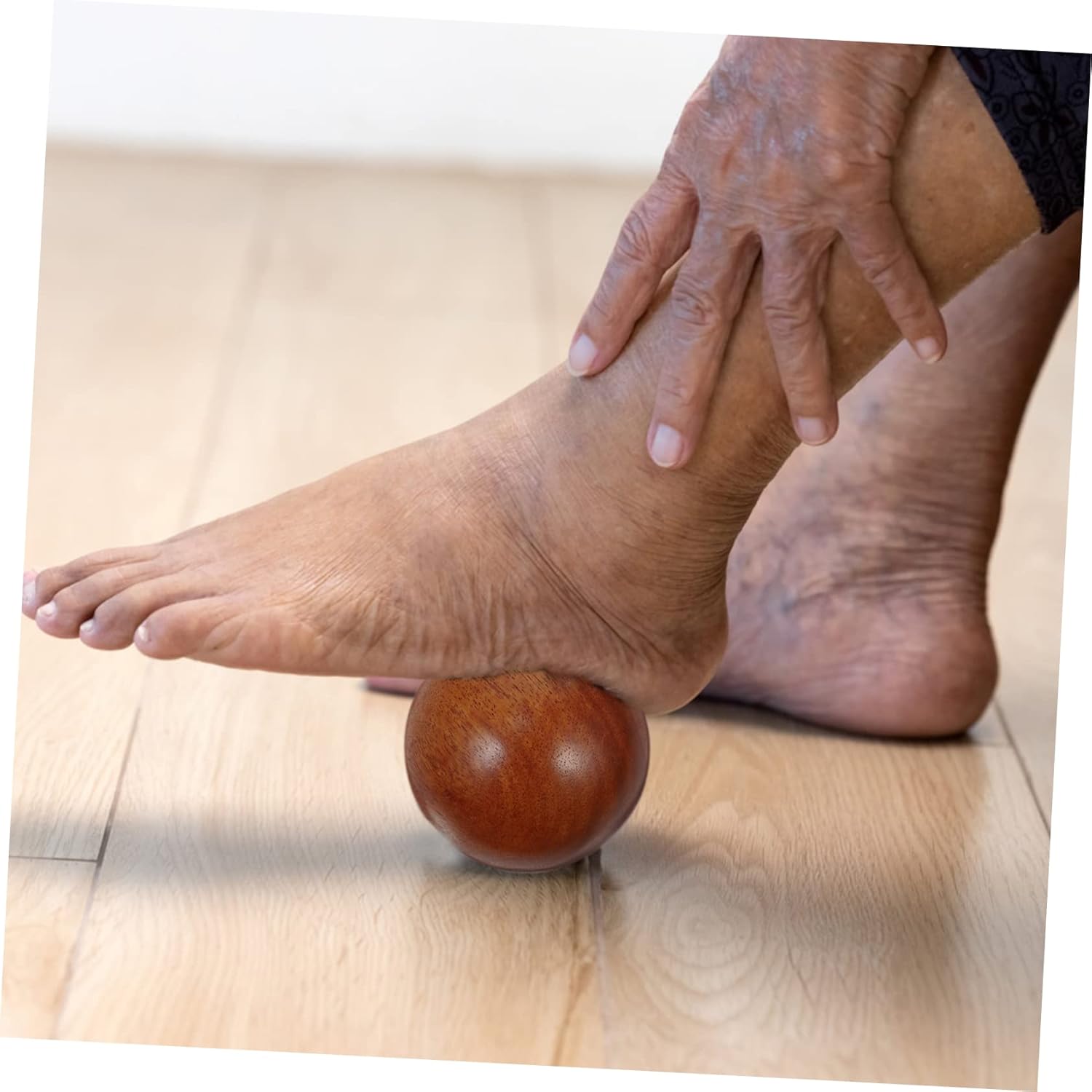 Kisangel 2 unids bola de salud Balonmano Bolas de masaje de madera Red Deep Tissue Masaje Pie Rodillo de mano Balonmano Madera Regalos de Hockey