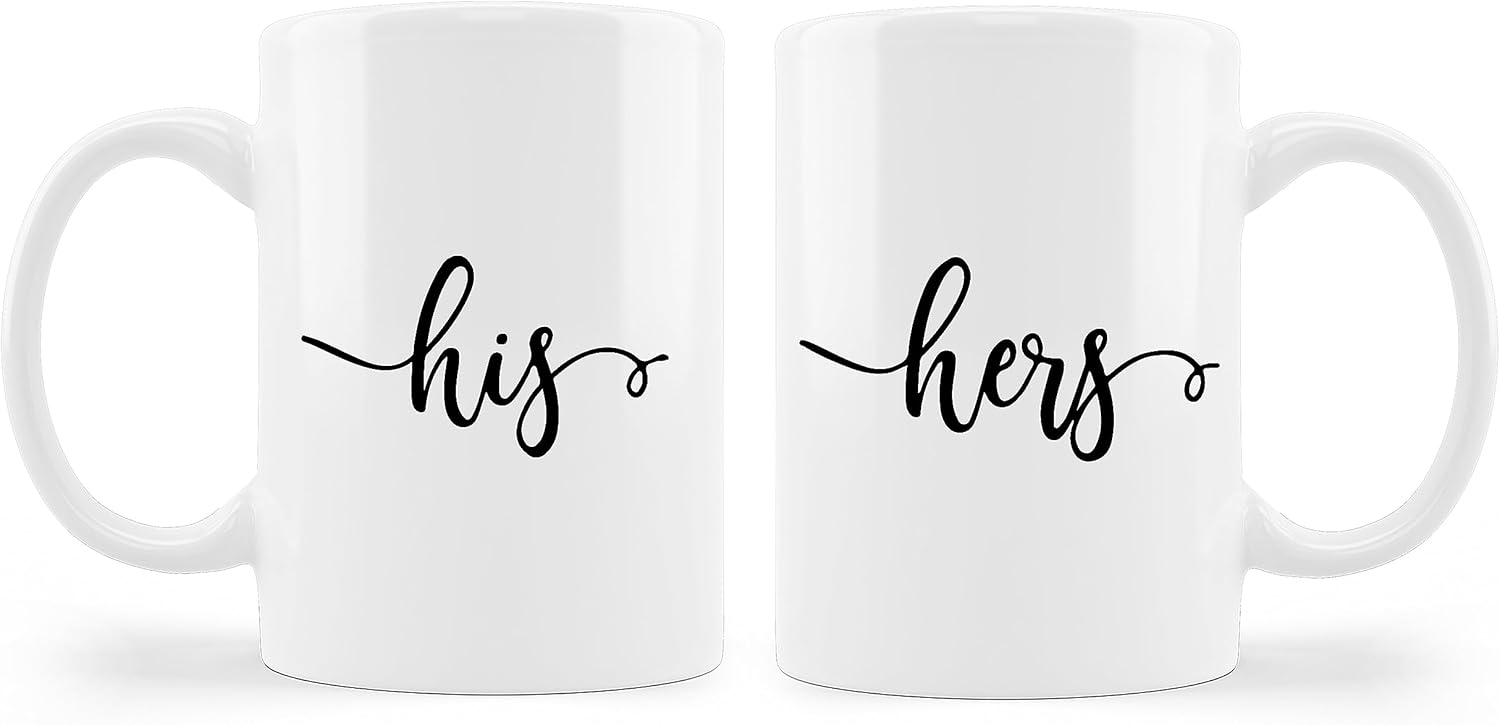 Juego de tazas de café para él y ella, regalos para él y ella, regalos de compromiso de boda para parejas recién casados, regalos para parejas para