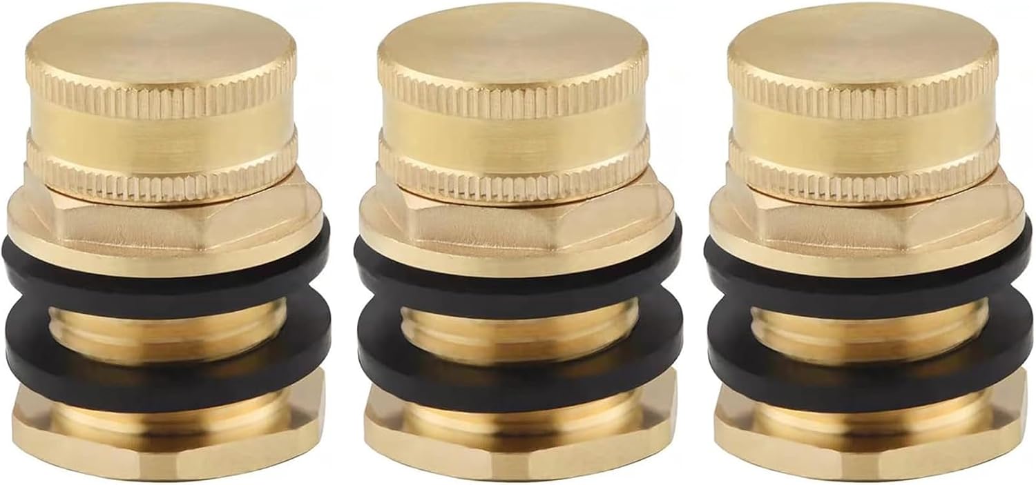 Pack Of 3 Brass Bulkhead Fitting For Water Tanks And More Leak Proof Female To 34″ GHT Male Connector Water Tanks Connector Brass Material