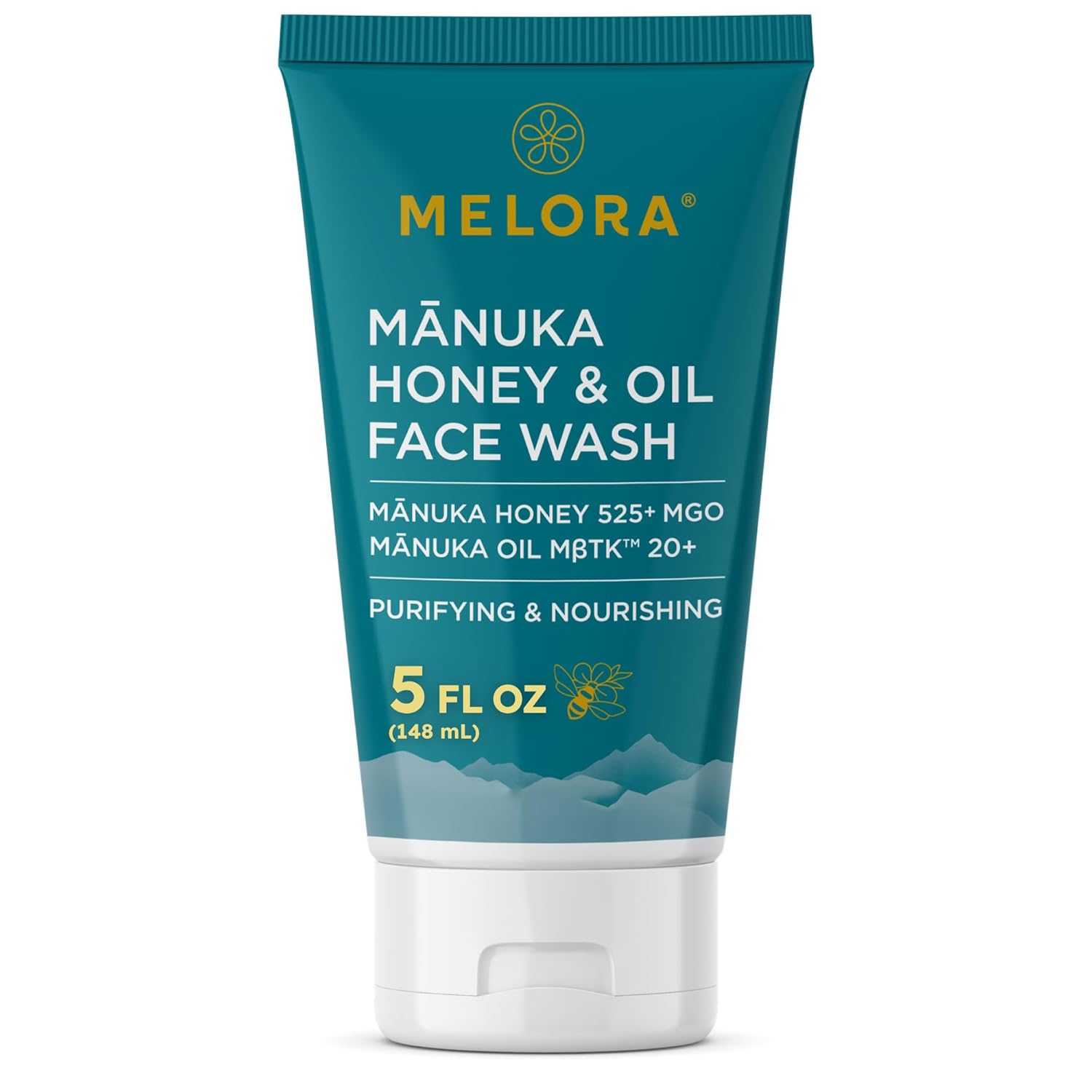 MELORA Jabón facial de miel de Manuka (5 onzas), limpiador facial diario de la piel y removedor de maquillaje con miel de manuka y aceite para piel