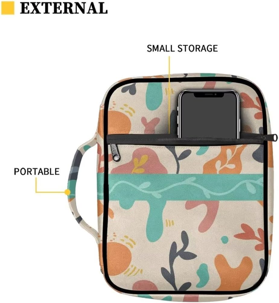 Pensura Bible Case for Women and Girls Bible Bags with Flora Durable Bible Cover with Portable Handle Strap for Carrying Includes Lots of Storage
