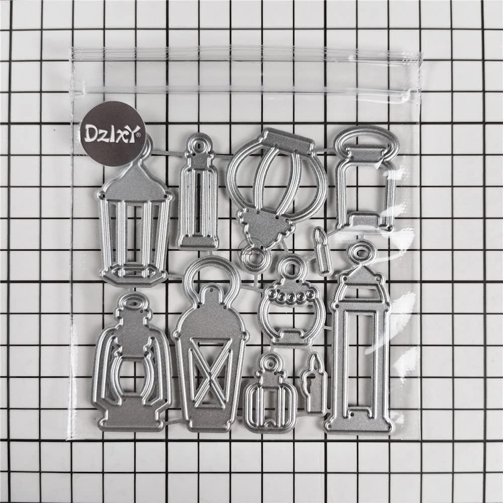 DzIxY Troqueles de corte de metal para lámpara retro para hacer tarjetas, juegos de troqueles de papel para grabar, álbum, plantillas para álbumes