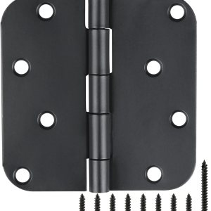 Paquete de 12 bisagras negras para puertas exteriores de 4 pulgadas, bisagras negras de 4 pulgadas para puertas, bordes redondeados, esquinas de Paquete de 12 bisagras negras para puertas exteriores de 4 pulgadas, bisagras negras de 4 pulgadas para puertas, bordes redondeados, esquinas de