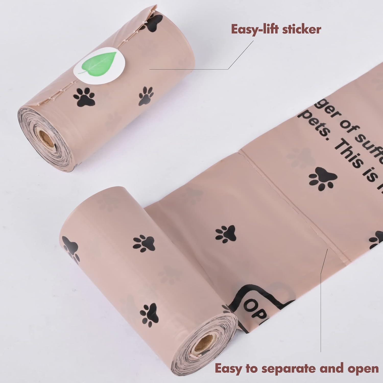 Katoggy Bolsas para excrementos de perro, 8 rollos, 120 unidades, 9 x 13 pulgadas con dispensador, extra gruesas, a prueba de fugas, bolsas