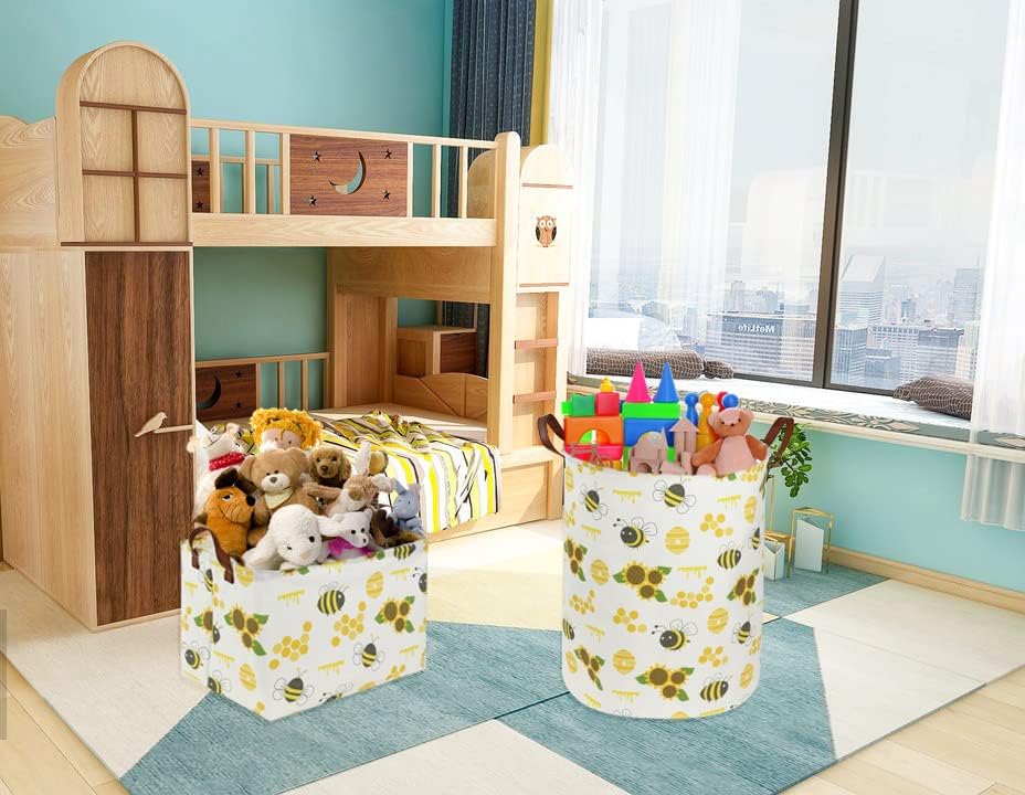 Contenedores rectangulares de almacenamiento para niños, organizador de canasta de abejas. Cestas de almacenamiento impermeables con revestimiento