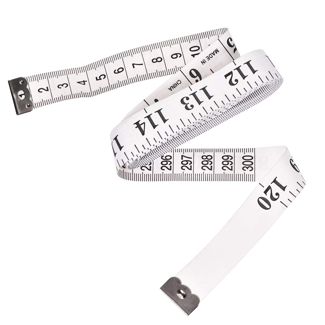 uxcell Cinta métrica de tela para cuerpo 118.1 in 120 pulgadas métrica cinta métrica suave de doble cara para costura a medida blanca