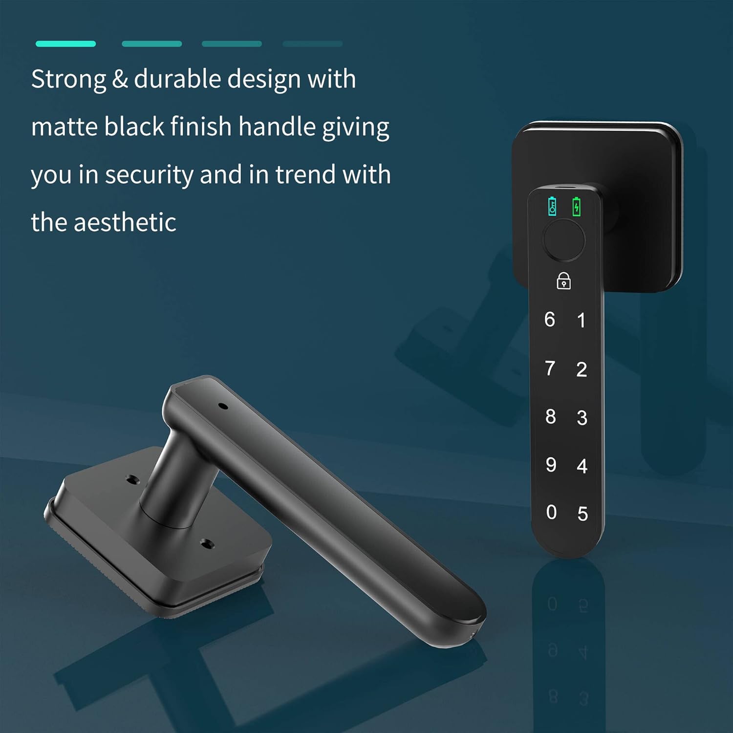 Foxgard – Cerradura de puerta biométrica de huellas dactilares, perilla de puerta electrónica con teclado, perilla de puerta inteligente con 100
