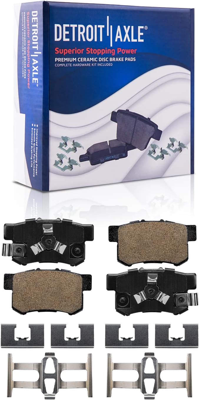 Detroit Axle – Kit de freno para Honda CR-V 2005-2006 Rotores de freno de disco de cerámica pastillas de freno con hardware de repuesto delantero y