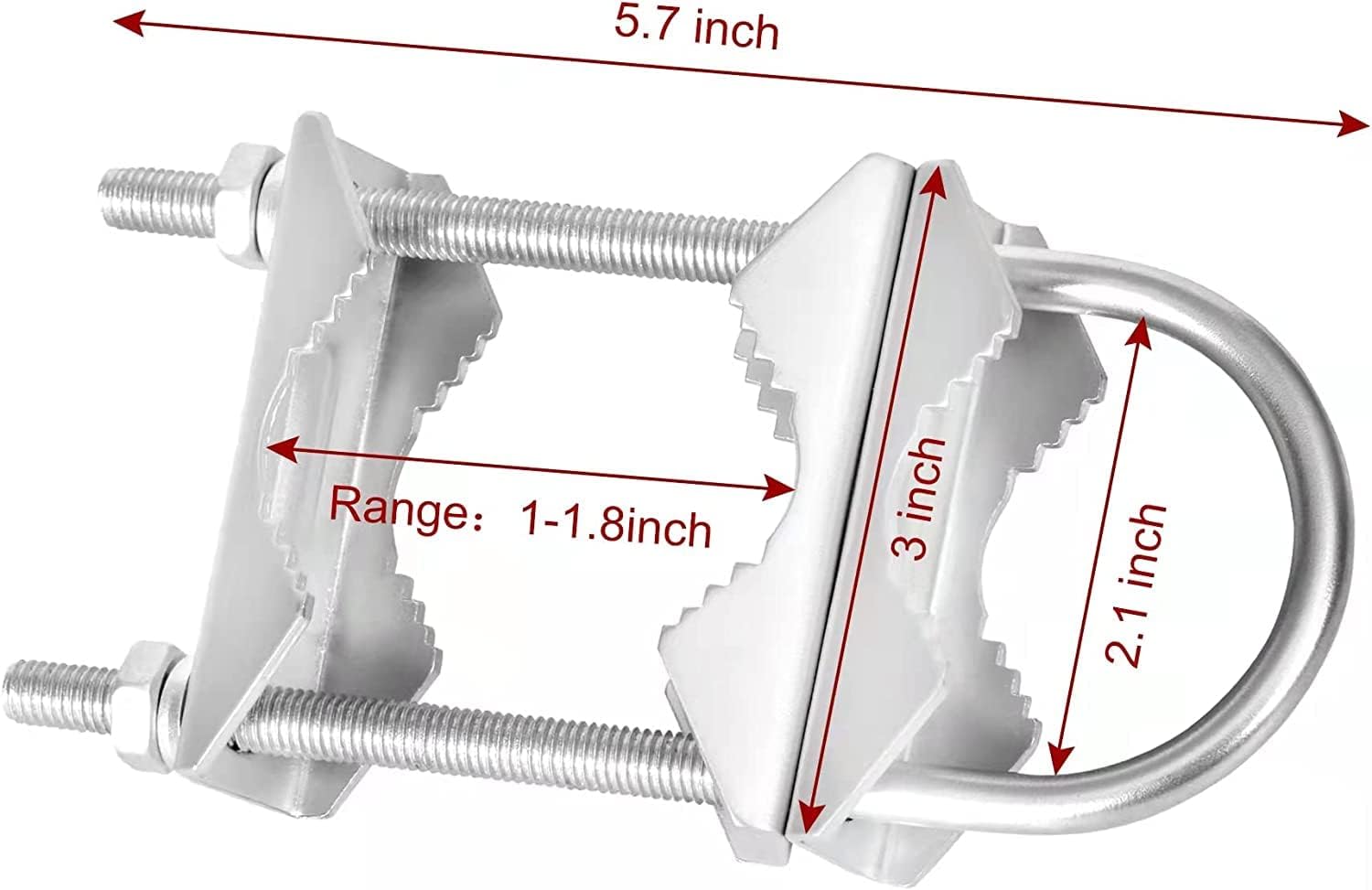 Slinkdsco – Abrazadera de mástil de doble antena pesada en V, pernos en U, accesorios de montaje de tubería para TV CB, antena de jamón, sombrillas,