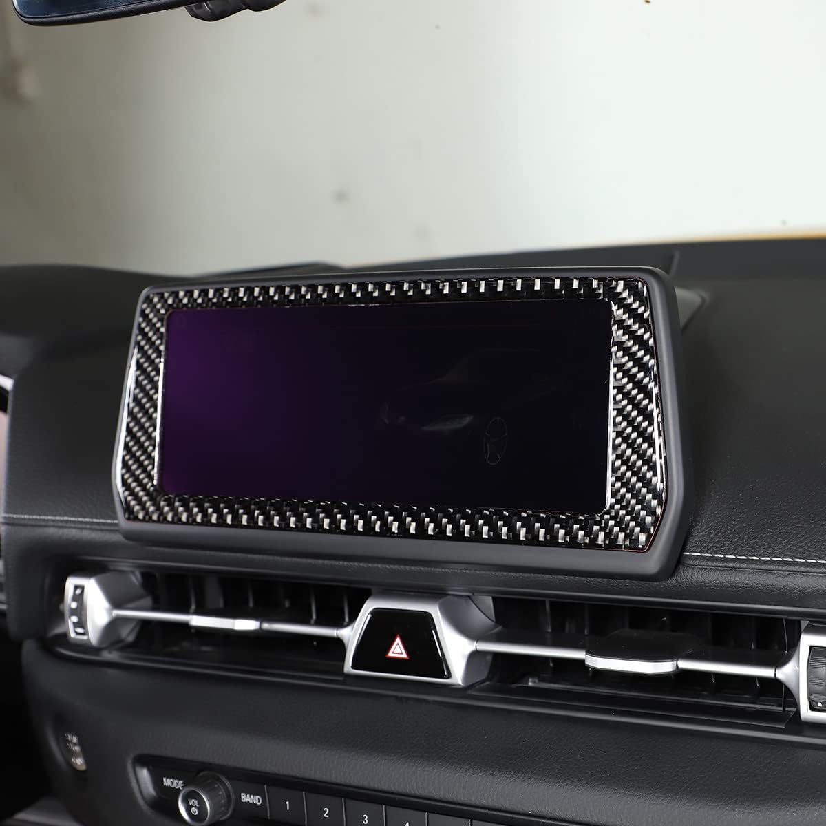 Adhesivo para consola central de automóvil, pantalla de navegación GPS, decoración de fibra de carbono suave real, compatible con Toyota Supra GR