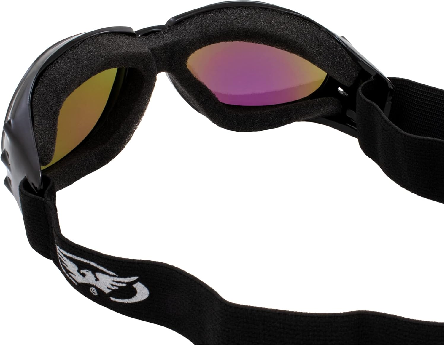 2 pares de gafas acolchadas Global Vision Eliminator para motociclismo, color negro con lentes de espejo verde y rojo