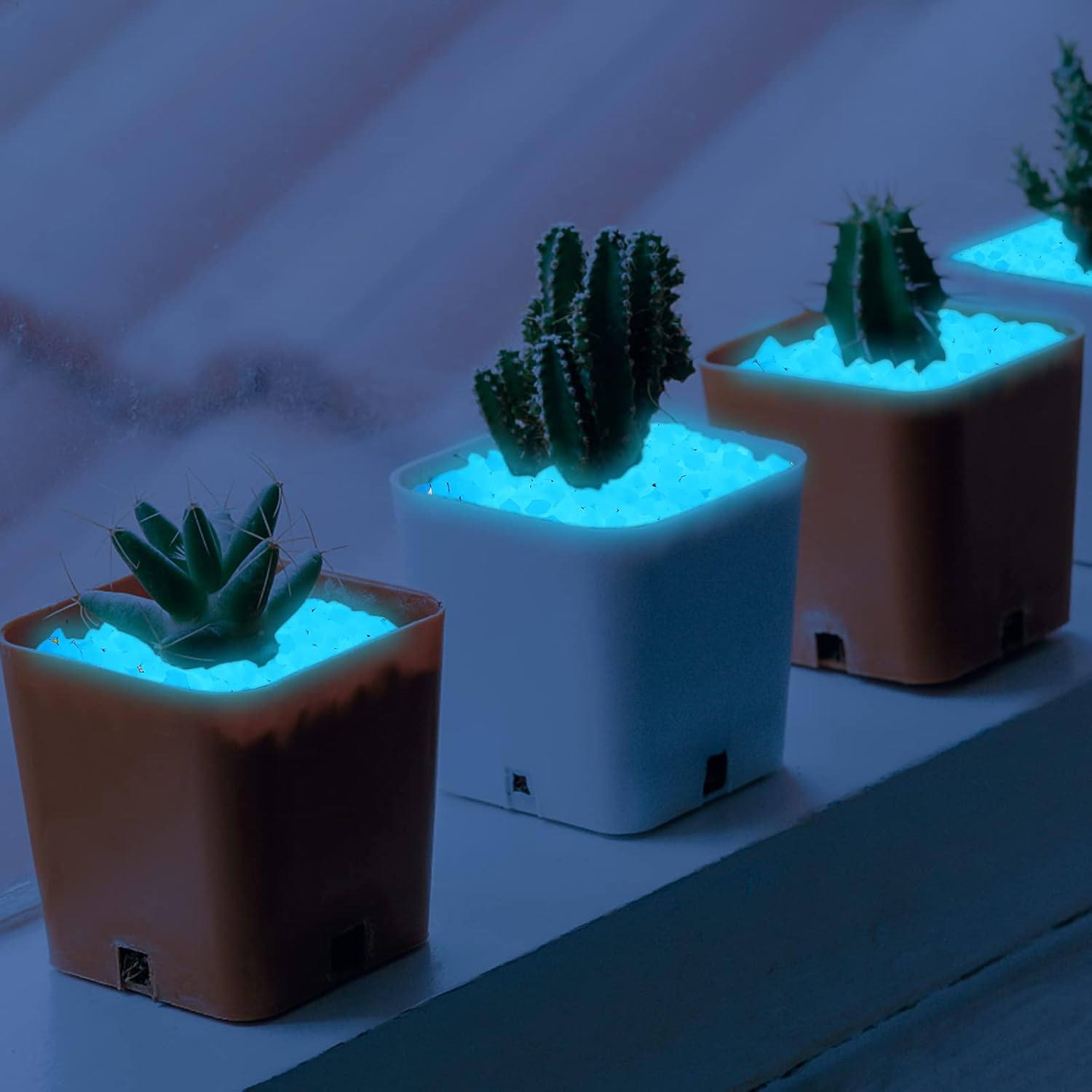 300 piedras que brillan en la oscuridad que brillan en la oscuridad, piedras luminosas para exteriores que brillan en la oscuridad, piedras