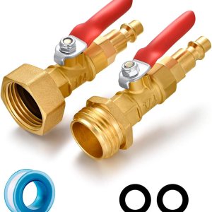 Adaptador de soplado para autocaravana con enchufe de conexión rápida de 14 pulgadas y rosca de manguera de agua de jardín de 34 pulgadas para Adaptador de soplado para autocaravana con enchufe de conexión rápida de 14 pulgadas y rosca de manguera de agua de jardín de 34 pulgadas para