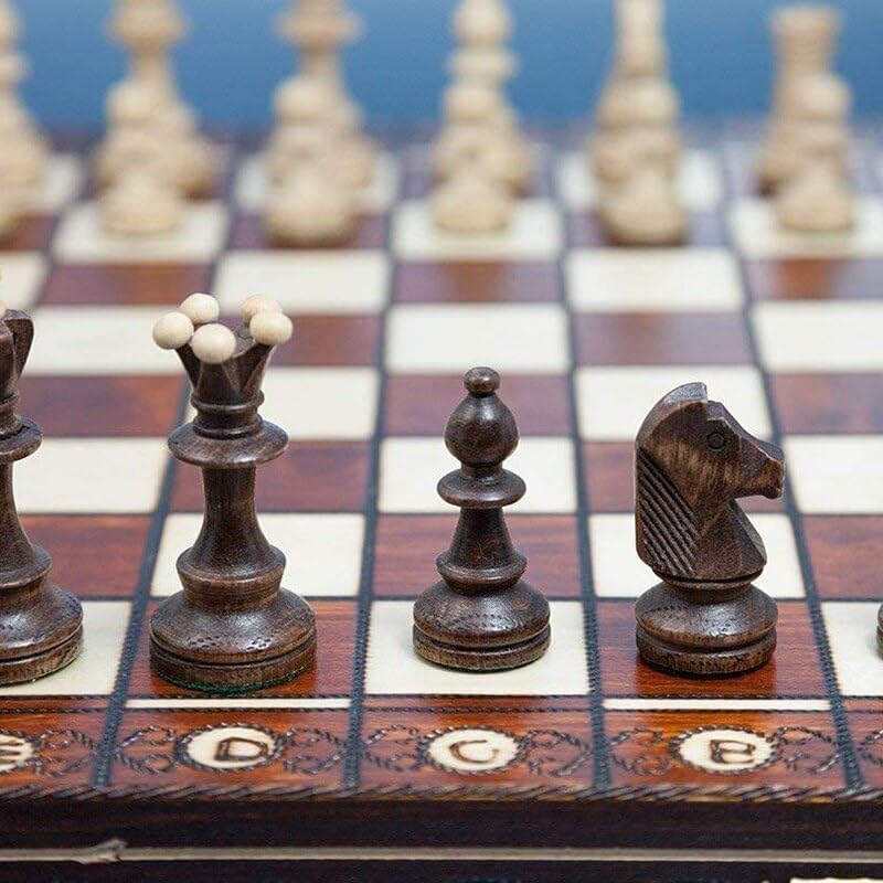 GAENZA Nuevo juego de ajedrez profesional, juego de ajedrez de madera plegable con piezas de ajedrez y ranuras de almacenamiento, juegos de mesa