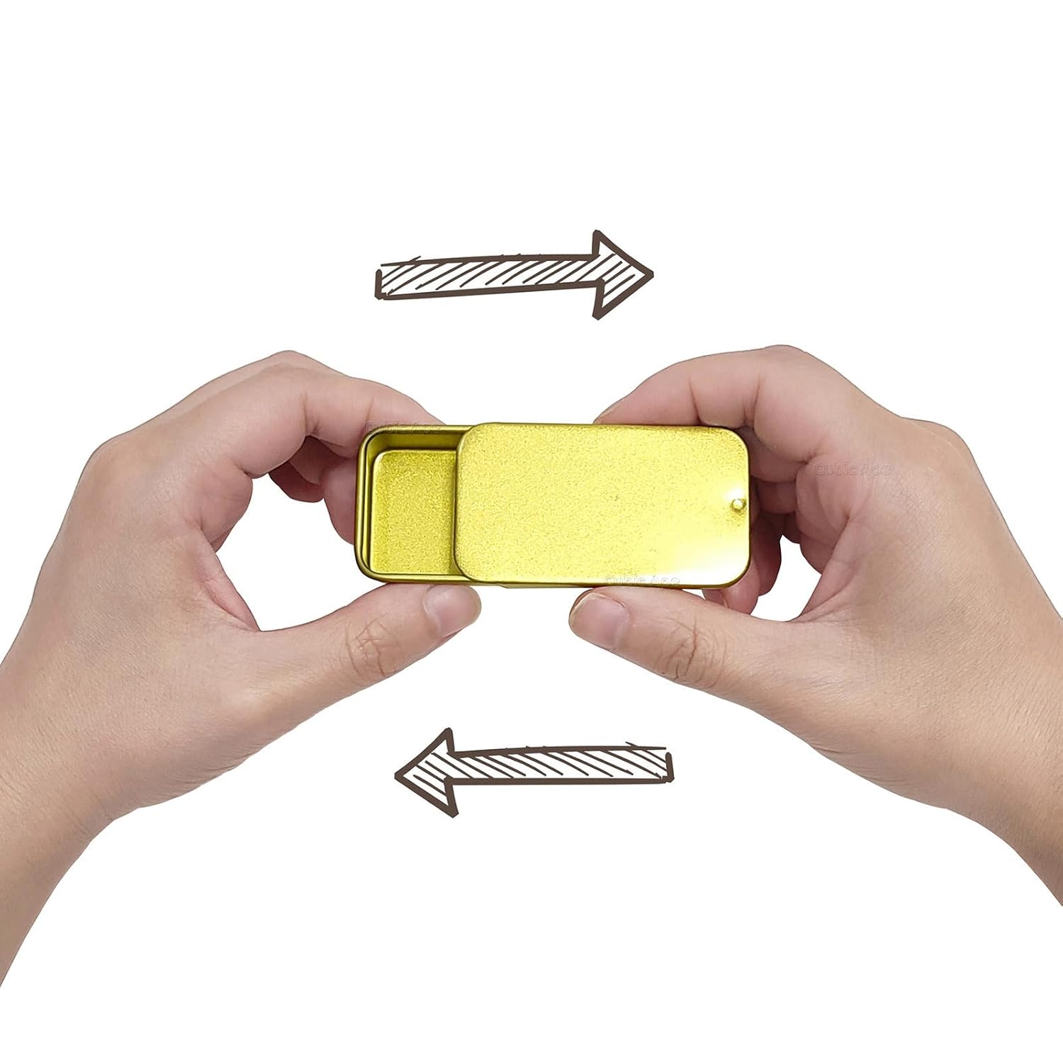 Cubic Ape Recipientes de lata deslizantes para bálsamo labial, perfume sólido (0.5 onzas, paquete de 16 unidades, con etiquetas)  Pequeñas cajas