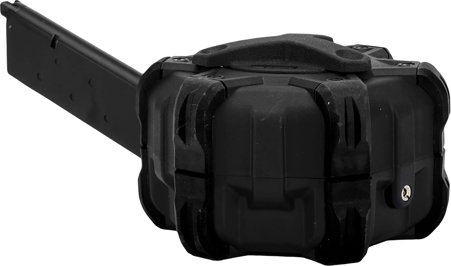 Evike Airsoft AW – Mag de Airsoft de tambor personalizado para pistolas y rifles de aire comprimido de gas (modelo WE Airsoft 1911  Negro)