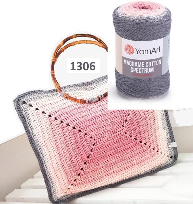 YarnArt – Cuerda de macramé de espectro de algodón para macramé, 8.80 onzas, 246.06 yardas, 80% algodón, macramé multicolor, hilo de macramé